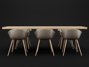 table and chair 3 3D मॉडल