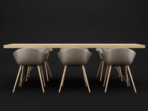 table and chair 3 3D Model