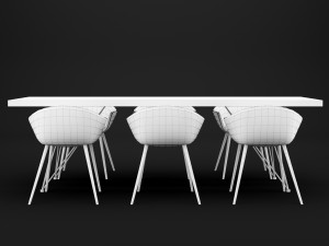 table and chair 3 3D मॉडल