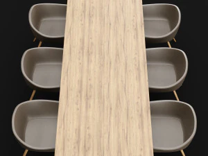 table and chair 3 3D Model