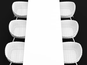 table and chair 3 3D Model