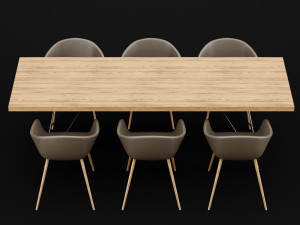 table and chair 3 3D मॉडल
