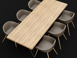 table and chair 3 3D मॉडल