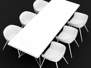 table and chair 3 3D Model