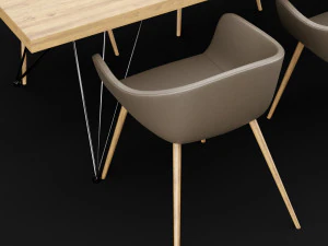 table and chair 3 3D Model