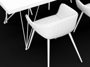 table and chair 3 3D Model