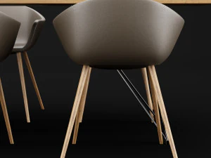 table and chair 3 3D Model