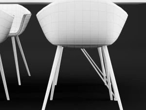 table and chair 3 3D Model
