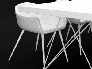 table and chair 3 3D Model