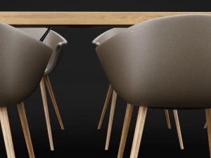 table and chair 3 3D Model