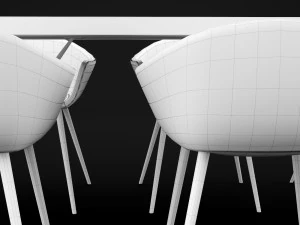 table and chair 3 3D Model