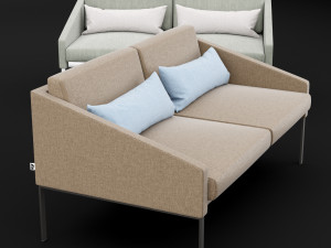 bt design solo double 142 sofa Modello 3D