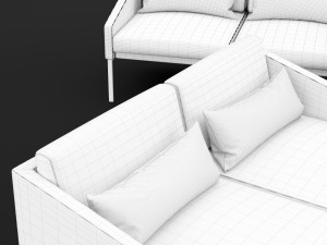 bt design solo double 142 sofa Modello 3D