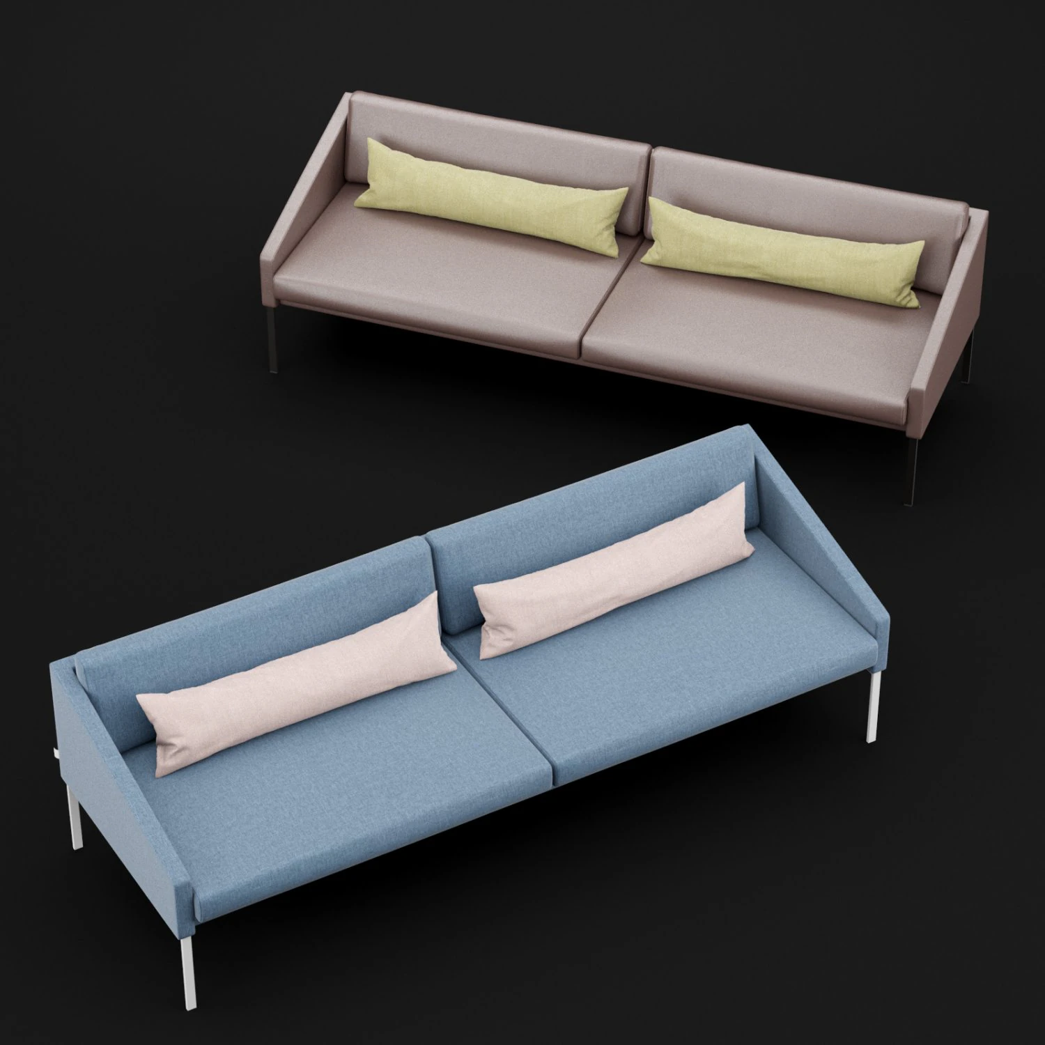 bt design triple 222 sofa 3D Model .c4d .max .obj .3ds .fbx .stl .blend 