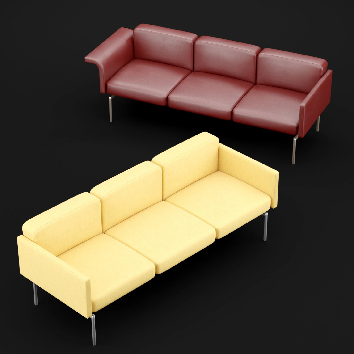 sofa mabel triple bt design 3D Model .c4d .max .obj .3ds .fbx .stl .blend 