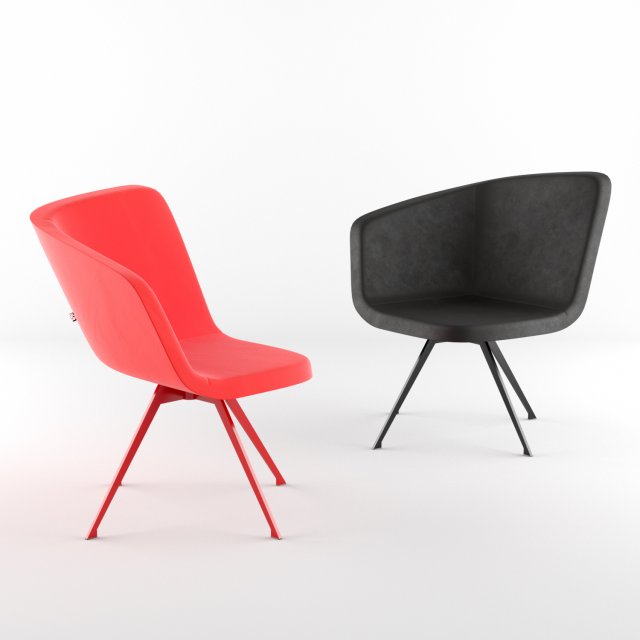 chair bt design domino type 1 3D Model .c4d .max .obj .3ds .fbx .stl .blend 