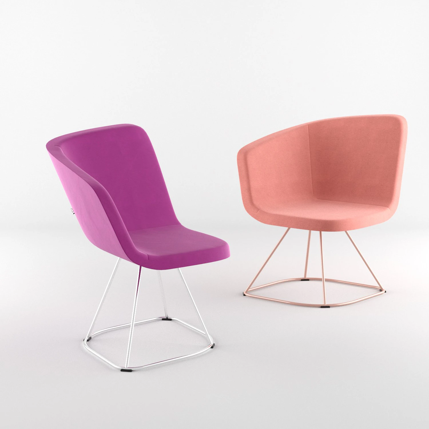 chair bt design domino type 2 3D Model .c4d .max .obj .3ds .fbx .stl .blend 