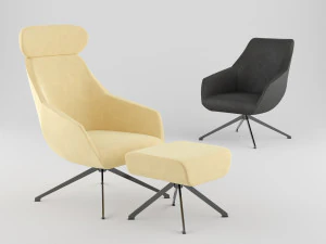 koltuk bt design lamy set 2 3D Model