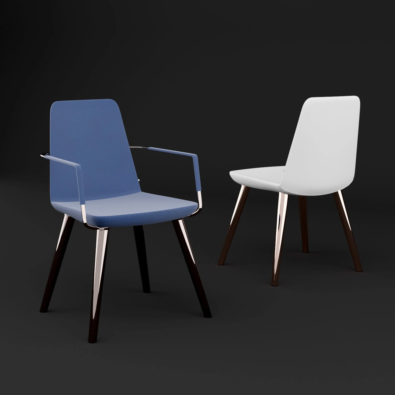 chair bt design pera set 4 3D Model .c4d .max .obj .3ds .fbx .stl .blend 