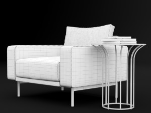 chair piu single bt design and cara cofe table Modelo 3D
