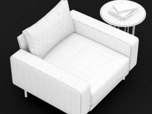 chair piu single bt design and cara cofe table 3D Model