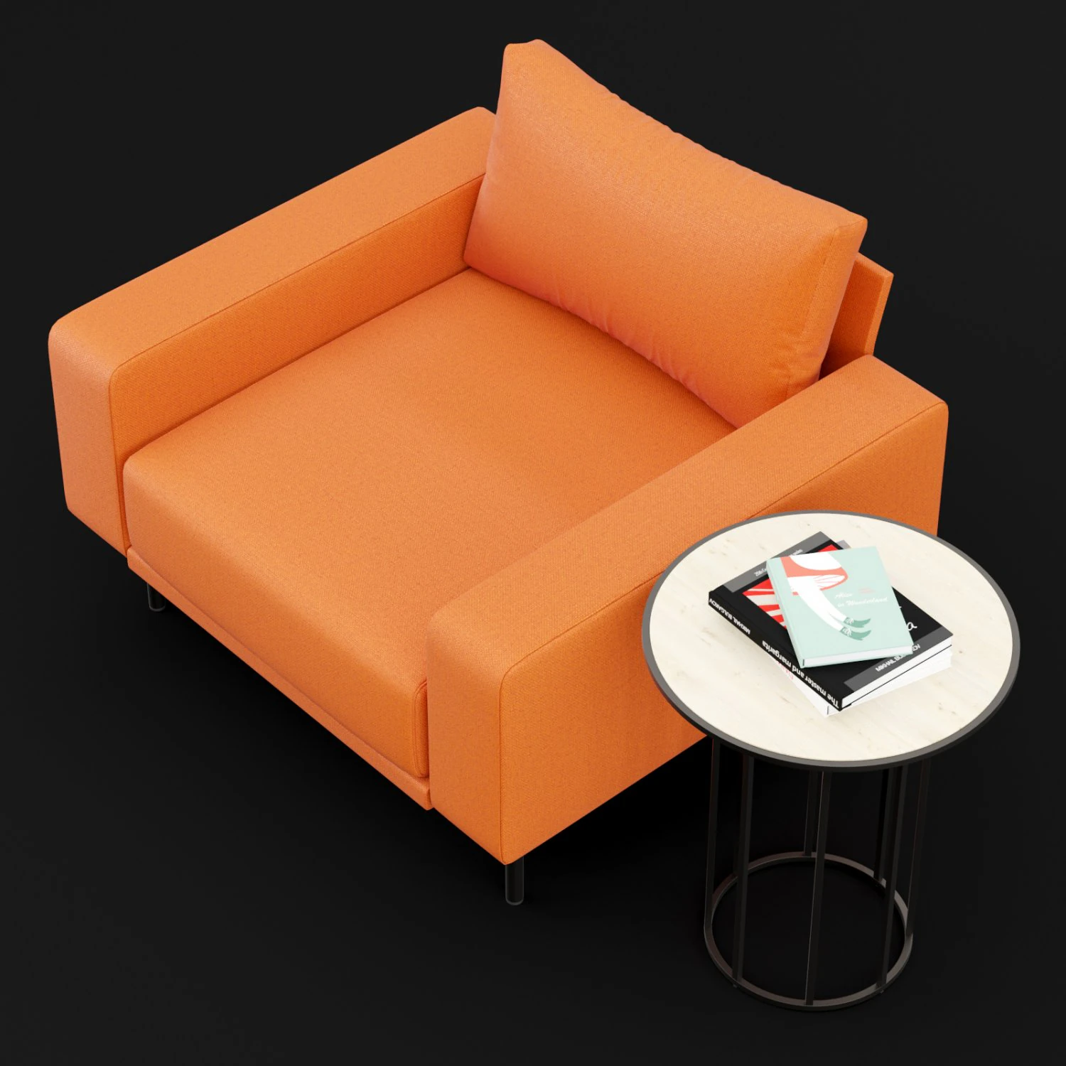 chair piu single bt design and cara cofe table 3D Model .c4d .max .obj .3ds .fbx .stl .blend 