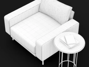 chair piu single bt design and cara cofe table 3D Model