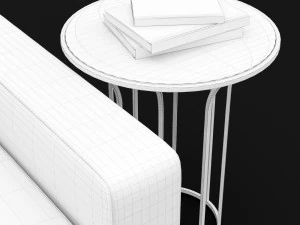 chair piu single bt design and cara cofe table 3D Model