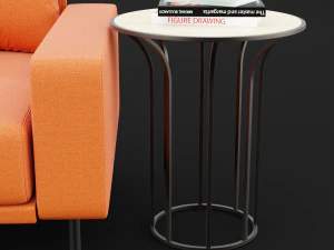 chair piu single bt design and cara cofe table 3D Model