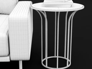 chair piu single bt design and cara cofe table 3D Model