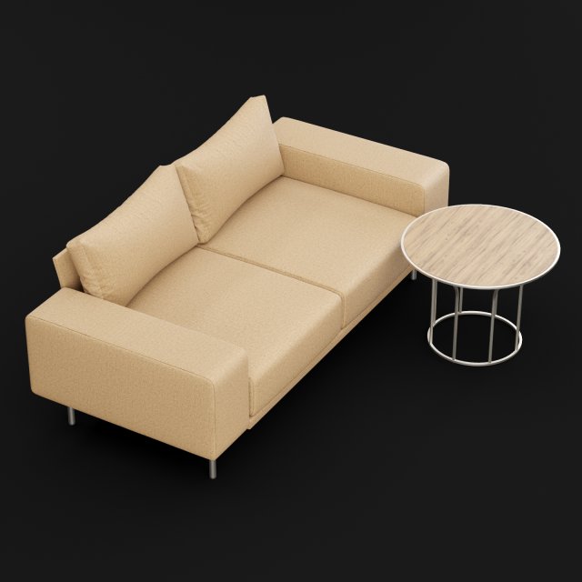 sofa piu double 180 and cara 620 cofe table bt design 3D Model .c4d .max .obj .3ds .fbx .stl .blend 