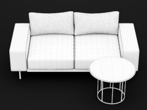 sofa piu double 180 and cara 620 cofe table bt design 3D Model