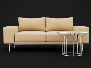 sofa piu double 180 and cara 620 cofe table bt design 3D Model