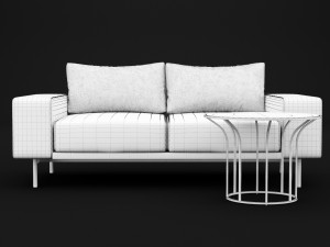 sofa piu double 180 and cara 620 cofe table bt design 3D Model