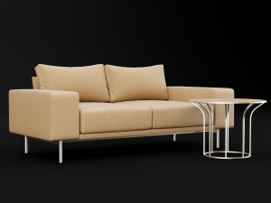 sofa piu double 180 and cara 620 cofe table bt design 3D Model
