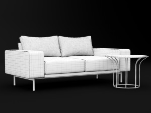 sofa piu double 180 and cara 620 cofe table bt design 3D Model