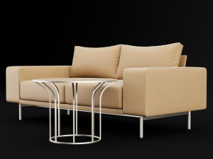 sofa piu double 180 and cara 620 cofe table bt design 3D Model