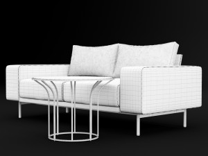 sofa piu double 180 and cara 620 cofe table bt design 3D Model
