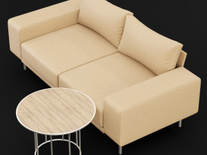 sofa piu double 180 and cara 620 cofe table bt design 3D Model