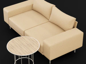 sofa piu double 180 and cara 620 cofe table bt design 3D Model