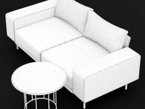 sofa piu double 180 and cara 620 cofe table bt design 3D Model