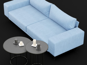 sofa piu double 220 and cara 620 and 470 cofe table bt design 3D Model