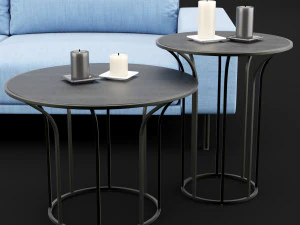 sofa piu double 220 and cara 620 and 470 cofe table bt design 3D Model