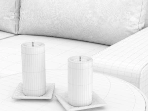 sofa piu double 220 and cara 620 and 470 cofe table bt design 3D Model