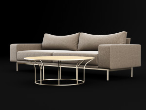 sofa piu double 250 and cara 100 cofe table bt design Model 3D