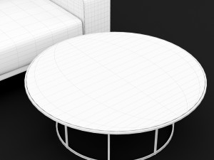 sofa piu double 250 and cara 100 cofe table bt design Model 3D