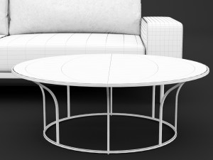 sofa piu double 250 and cara 100 cofe table bt design Model 3D