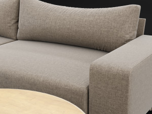 sofa piu double 250 and cara 100 cofe table bt design Model 3D