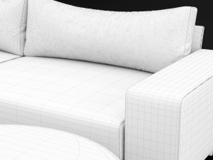 sofa piu double 250 and cara 100 cofe table bt design Model 3D