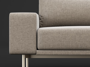 sofa piu double 250 and cara 100 cofe table bt design Model 3D